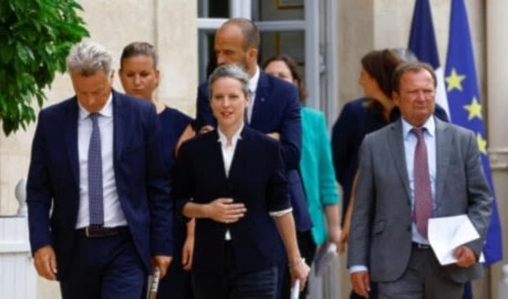 Lucie Castets, candidata del NFP. Lucie Castets, candidata del NFP.