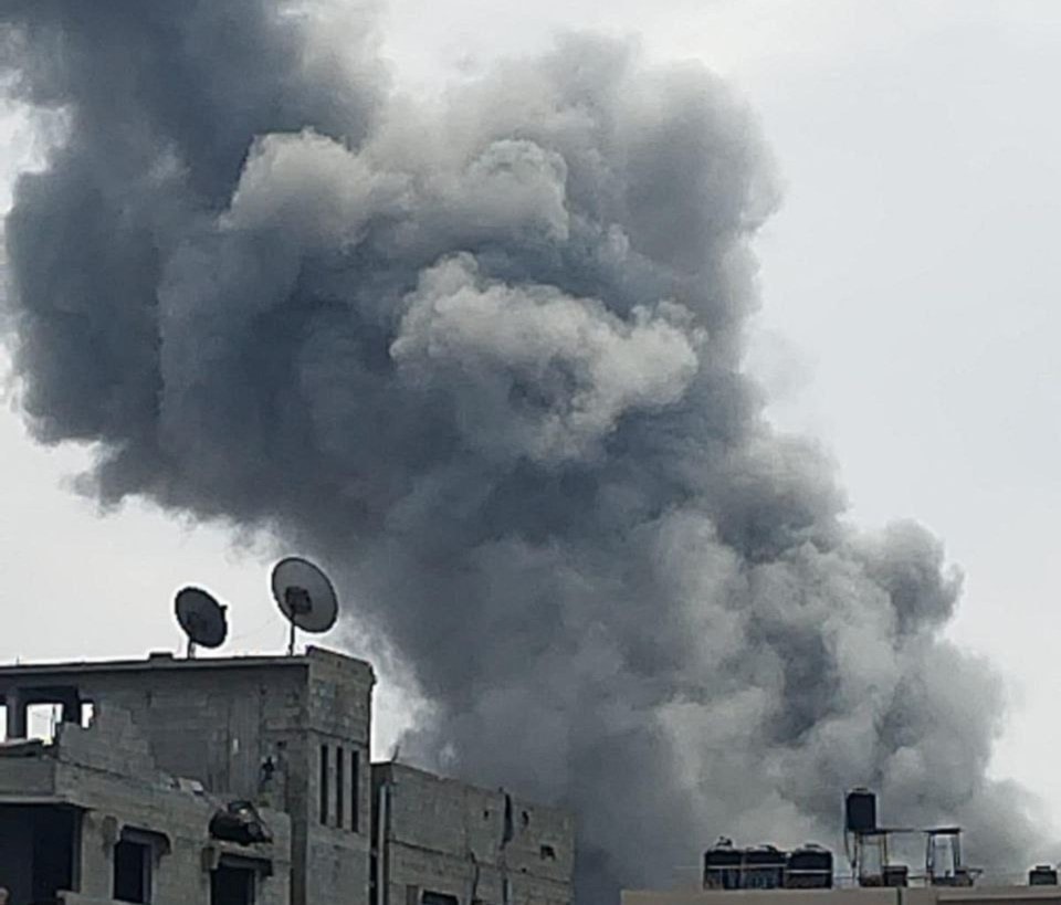 Bombardeos israelíes contra zonas residenciales en Gaza.