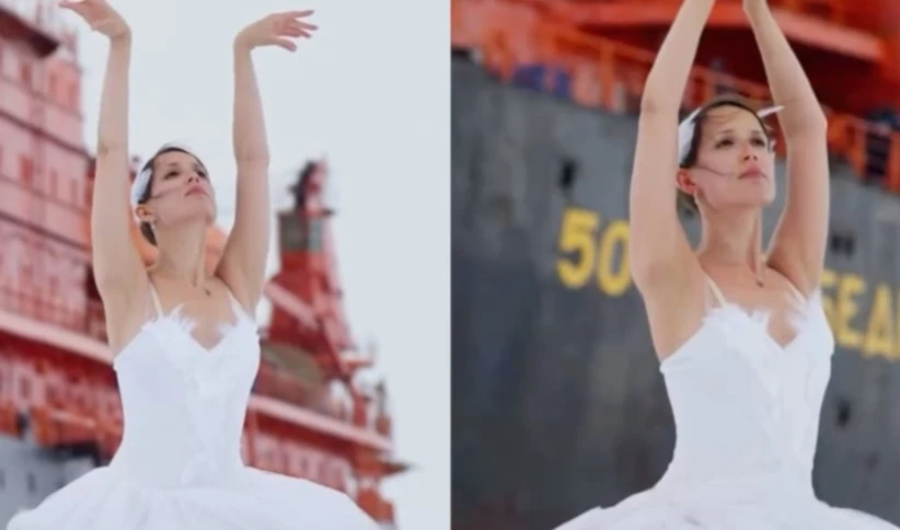 Por primera vez, bailan "El Lago de los Cisnes" en el Polo Norte