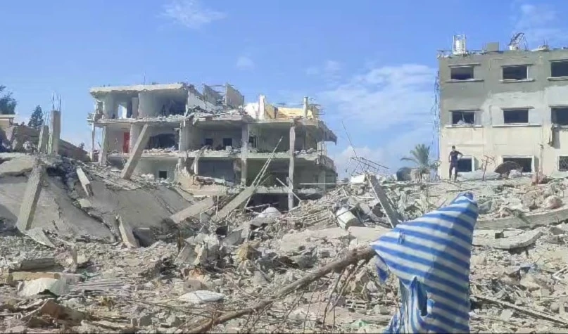 La entrada a Deir al-Balah, al centro de la Franja de Gaza, después de la retirada del ejército israelí este 29 de agosto de 2024.