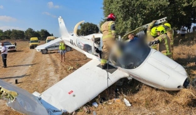 En el accidente de la avioneta murió un colono y otro resultó herido. (Foto: Medios israelíes)