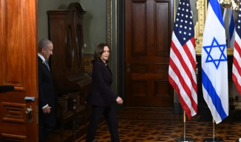 La vicepresidenta de EE. UU., Kamala Harris, y el primer ministro de "Israel", Benjamín Netanyahu. (Foto agencias) La vicepresidenta de EE. UU., Kamala Harris, y el primer ministro de "Israel", Benjamín Netanyahu. (Foto agencias)