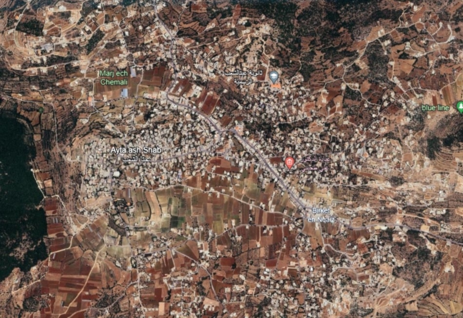 The New York Times muestra imagen de áreas bombardeadas a ambos lados de la frontera de Líbano con los territorios palestinos ocupados.