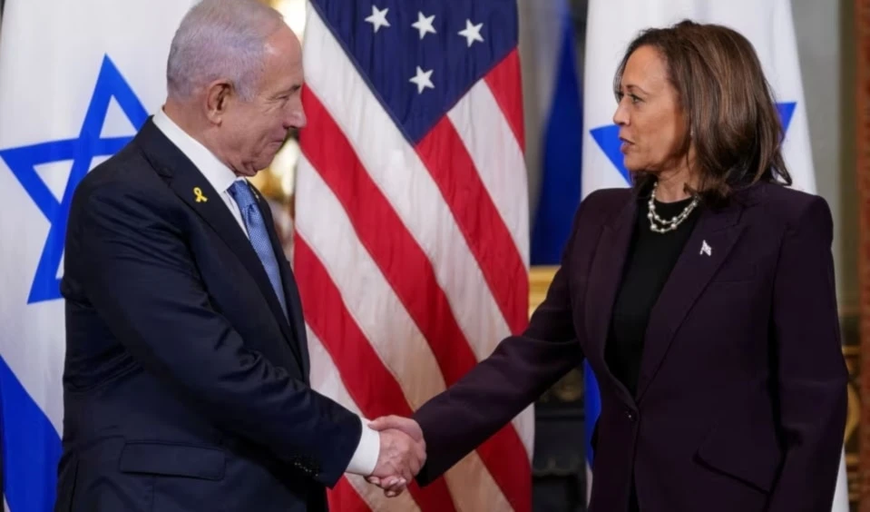 Encuentro de la vicepresidenta estadounidense y candidata presidencial, Kamala Harris, con el primer ministro israelí, Benjamín Netanyahu, en la Casa Blanca hace unas semanas.