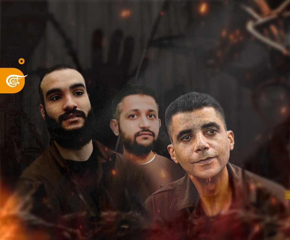 Los prisioneros Zakaria Zubeidi,  Mohamed Arda y Mahmoud Shreim.