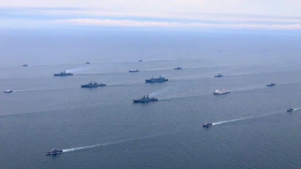 Buques de guerra rusos y chinos iniciaron ejercicios conjuntos en el mar de Japón. 10 de septiembre de 2024 (Foto: AFP)