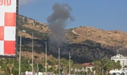 Un cohete procedente de Líbano impacta de manera directa en Tiberíades, en la Baja Galilea al norte de la Palestina ocupada. Foto: Redes sociales