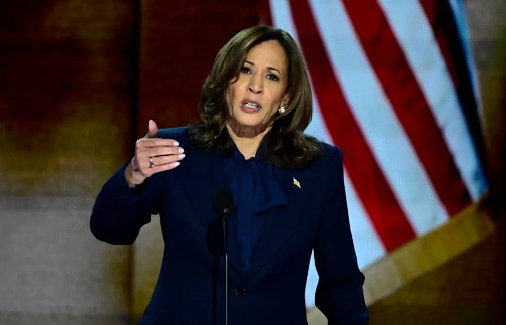 La vicepresidenta de Estados Unidos y candidata demócrata a las elecciones presidenciales, Kamala Harris, y el primer ministro de ocupación israelí, Benjamín Netanyahu. 