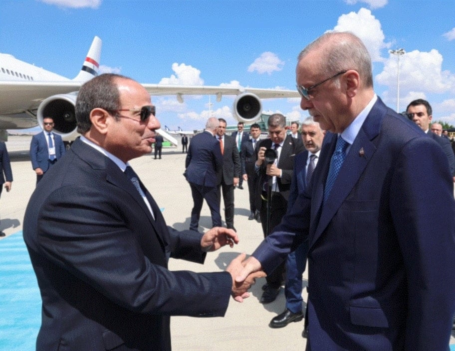 Recep Tayyip Erdogan recibió en Ankara a su homólogo egipcio, Abdel Fattah El-Sisi. (Foto: Presidencia turca)