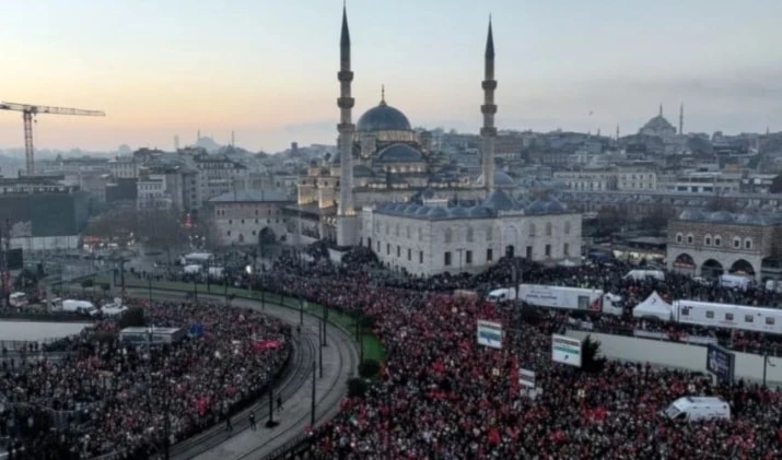 Manifestación pro Palestina en Estambul.