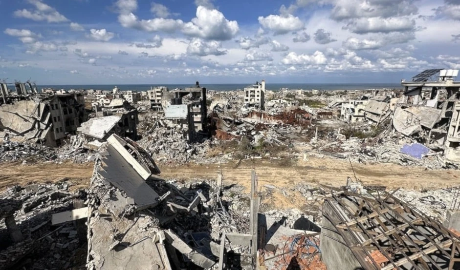 Efectos de los bombardeos israelíes al norte de la Franja de Gaza.