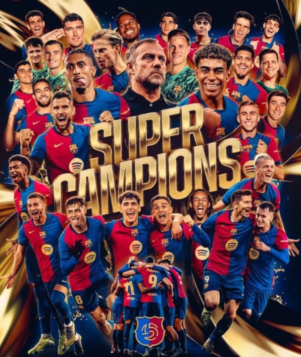 Barcelona golea en el Clásico y conquista Supercopa de España.