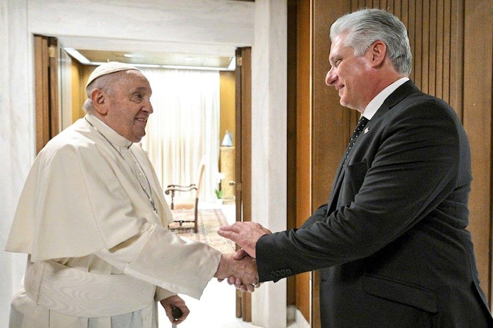 El papa Francisco recibe en el Vaticano al presidente de Cuba, Miguel Díaz-Canel Bermúdez.