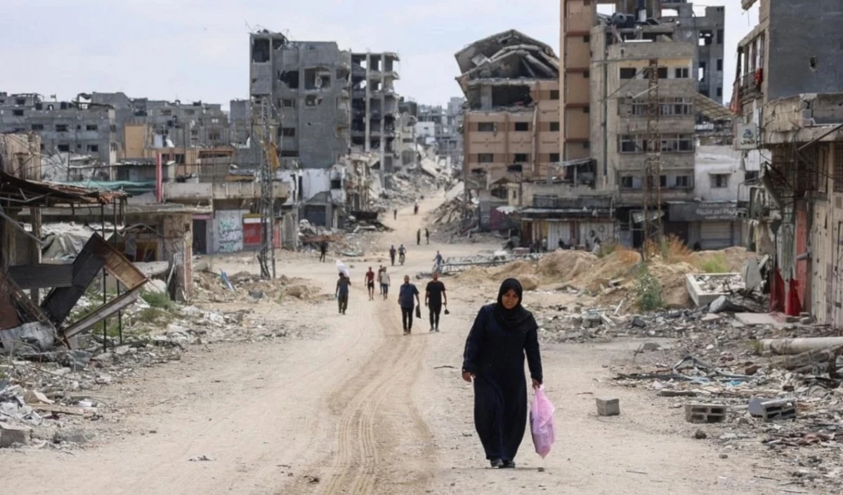 Escena de la devastación israelí en la Franja de Gaza.