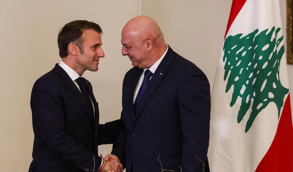 Emmanuel Macron y Joseph Aoun sostuvieron un encuentro como parte de la visita del francés al Líbano.  