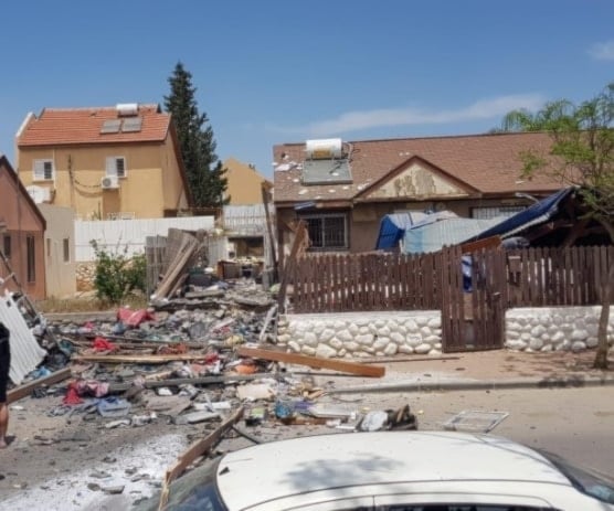 Casas dañadas al norte de la Palestina ocupada.