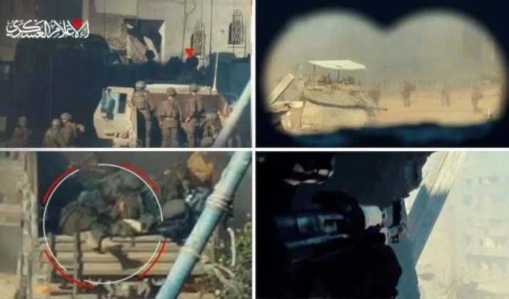 Escenas documentan ataques de la resistencia palestina contra las fuerzas israelíes en Gaza.