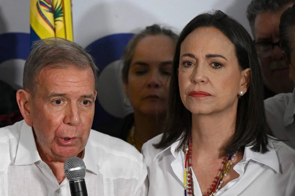 Los líderes de la oposición fascista de Venezuela, Edmundo González y María Corina Machado.  