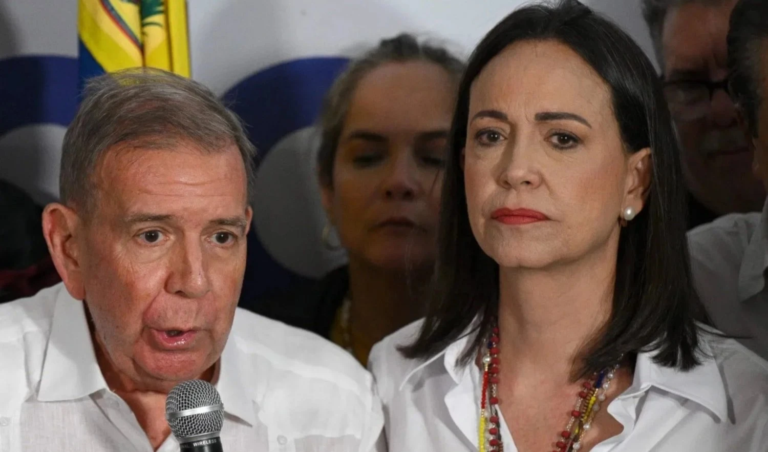 Los líderes de la oposición fascista de Venezuela, Edmundo González y María Corina Machado.