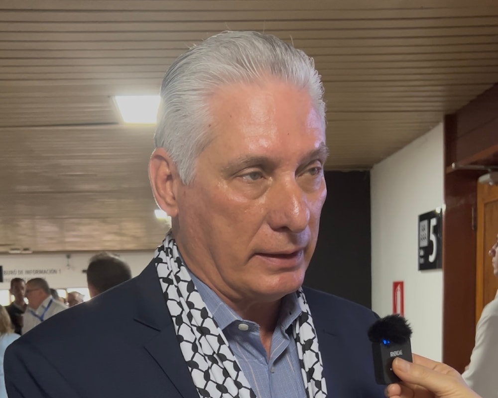 Presidente de Cuba reafirma posición de apoyo a Palestina.