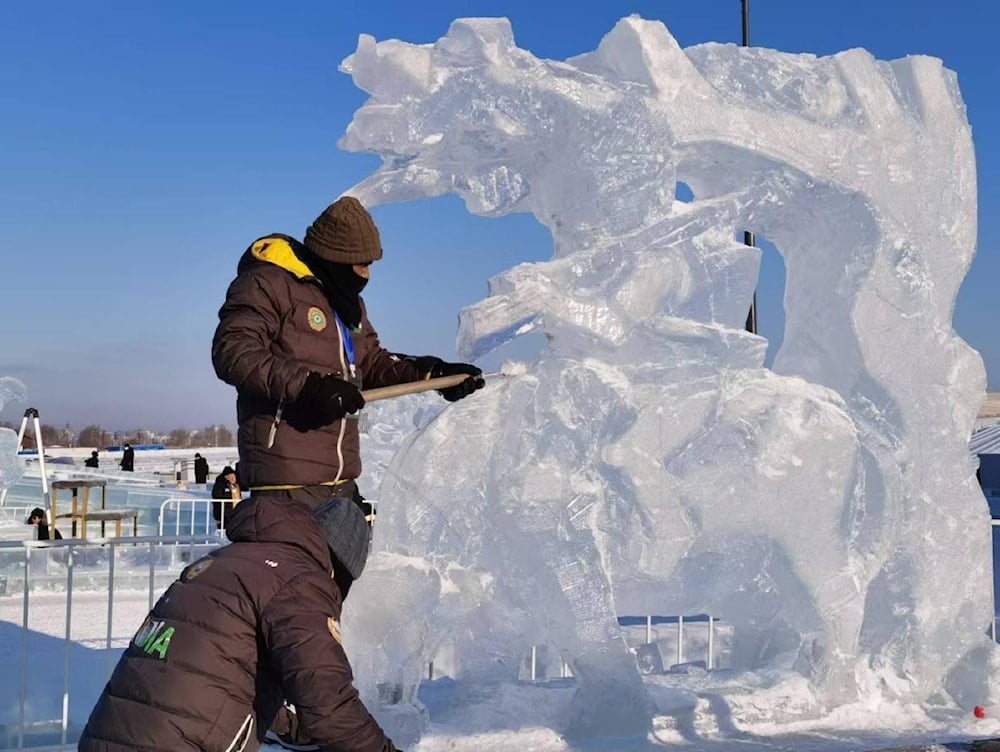 Comienza el festival de esculturas de hielo en Harbin, China. Foto: China Daily. 