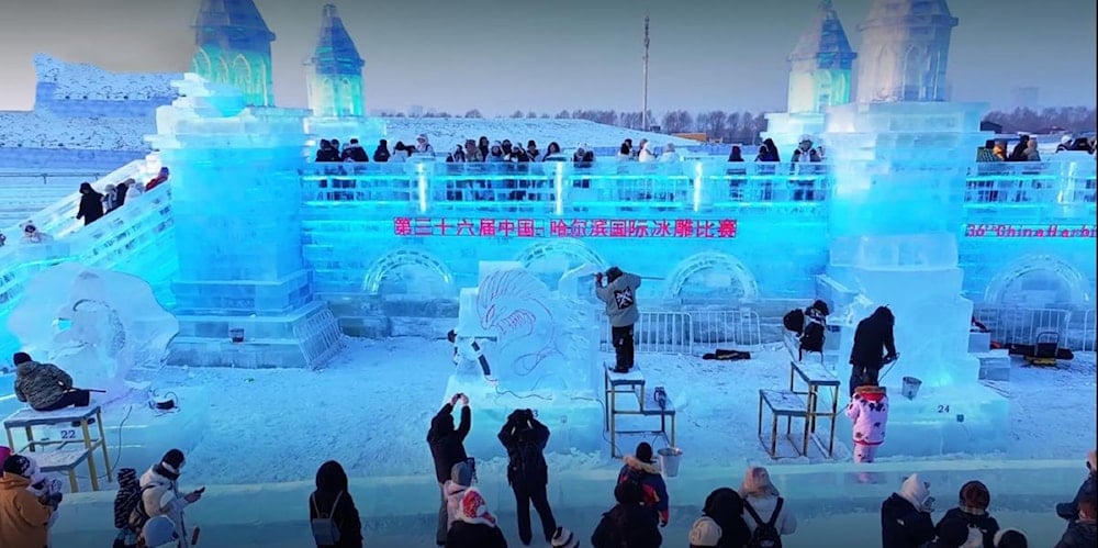 Comienza el festival de esculturas de hielo en Harbin, China. Foto: China Daily. 