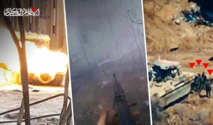 Escenas de las operaciones de las Brigadas al Qassam contra las fuerzas israelíes en Gaza.