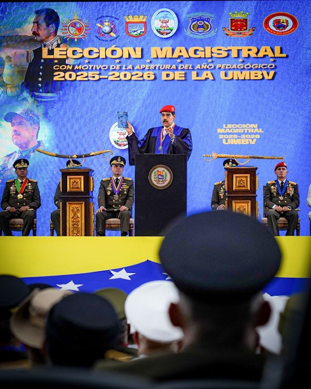 La Universidad Militar Bolivariana de Venezuela le otorgó a Nicolás Maduro el  título Honoris Causa en Defensa de la Nación. (Foto: @NicolasMaduroMoros)