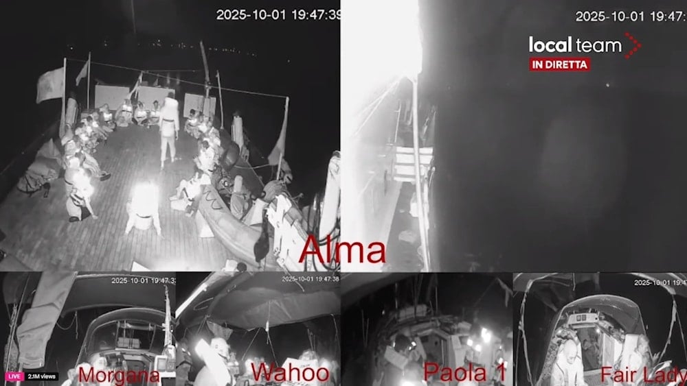 Desde el interior del barco Alma de la Flotilla Sumud Global (Foto: Redes Sociales)