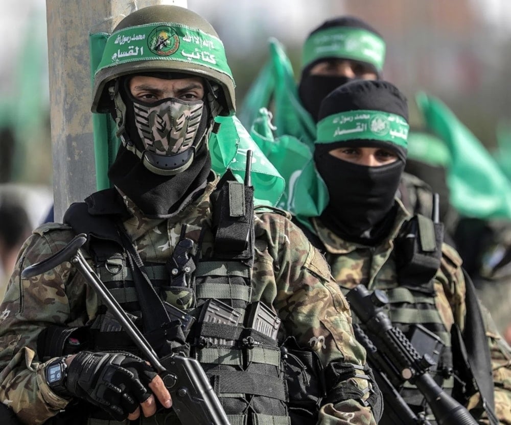 Combatientes de las Brigadas Al-Qassam, ala armada de Hamas. 