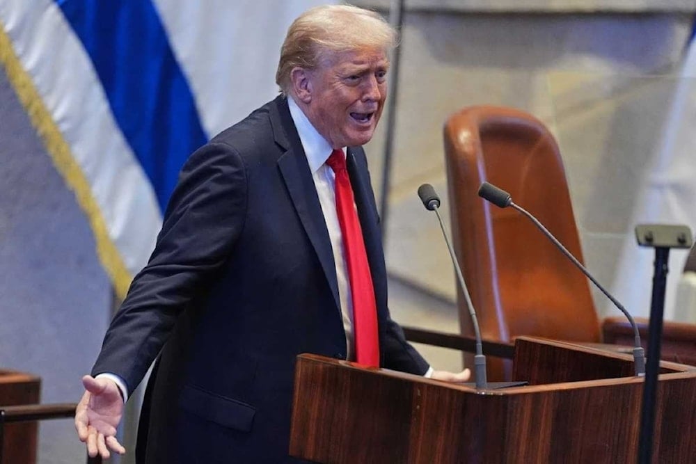 Trump defiende agresión a Irán, entrega de armas a “Israel” y llama a más países árabes a sumarse a los Acuerdos de Abraham.
