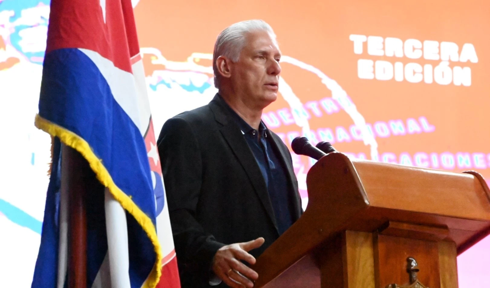 El presidente cubano, Miguel Díaz-Canel intervino en el III Encuentro Internacional de Publicaciones Teóricas de Partidos y Movimientos de Izquierda.