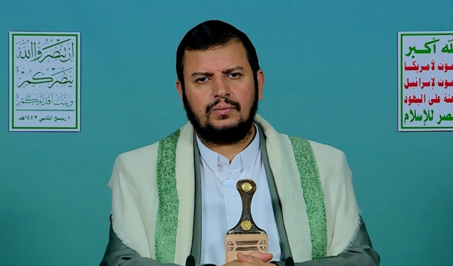 El líder del movimiento yemenita Ansar Allah, Sayyed Al-Houthi .