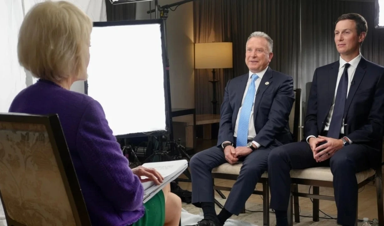 Steve Witkoff y Jared Kushner rechazaron el genocidio israelí en la Franja de Gaza durante una entrevista ofrecida a  la cadena CBS News. Steve Witkoff y Jared Kushner rechazaron el genocidio israelí en la Franja de Gaza durante una entrevista ofrecida a  la cadena CBS News.