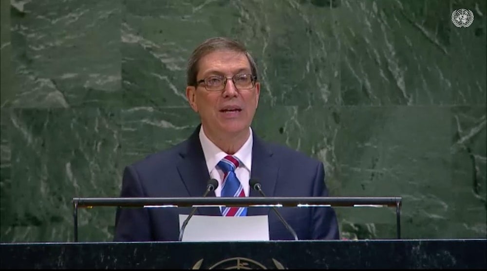 El canciller cubano, Bruno Rodríguez Parrilla, durante su intervención en ONU.