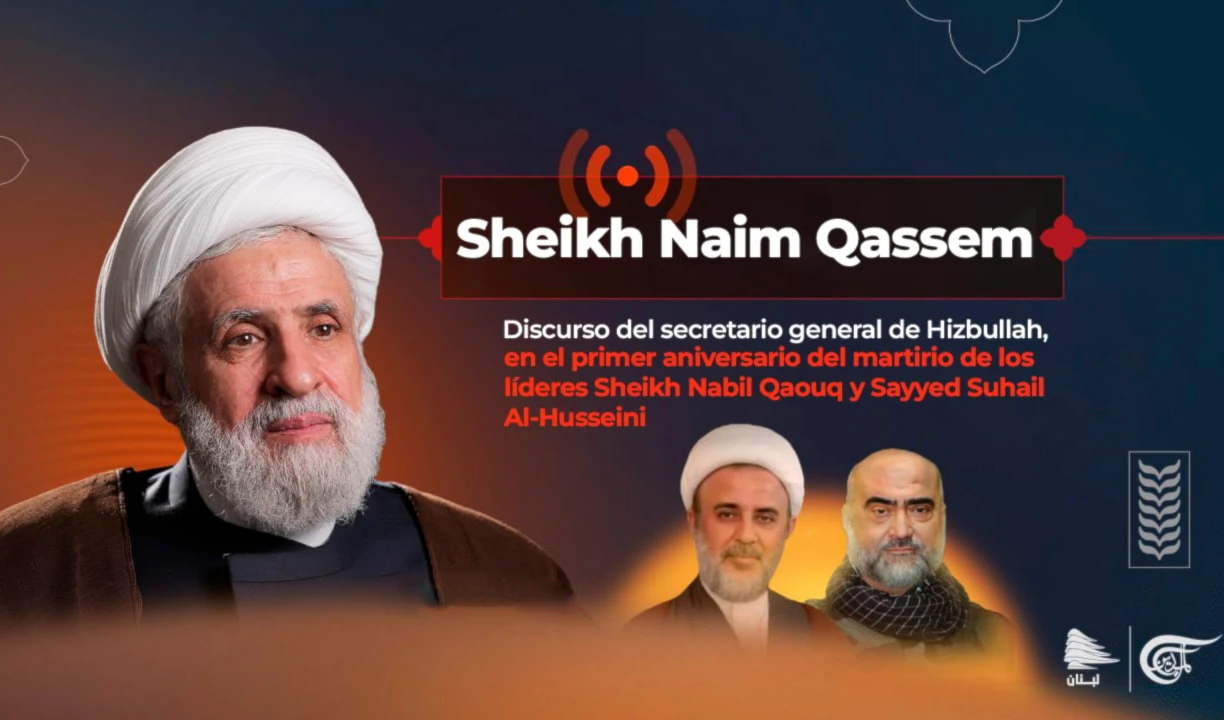 Naím Qasem alerta sobre el plan de la “Gran Israel” y critica a Trump