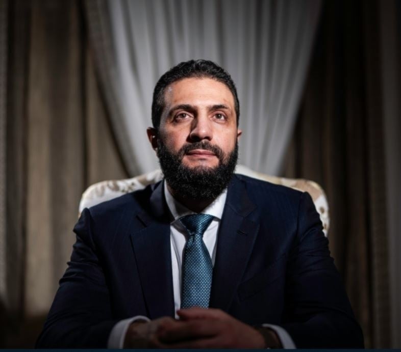 Presidente sirio Ahmed al-Sharaa durante su actual visita a Washington. (Foto: The Washington Post)