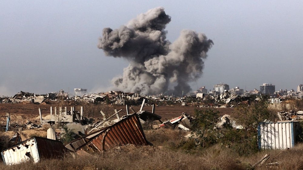 Bombardeos israelíes al sur de Gaza.