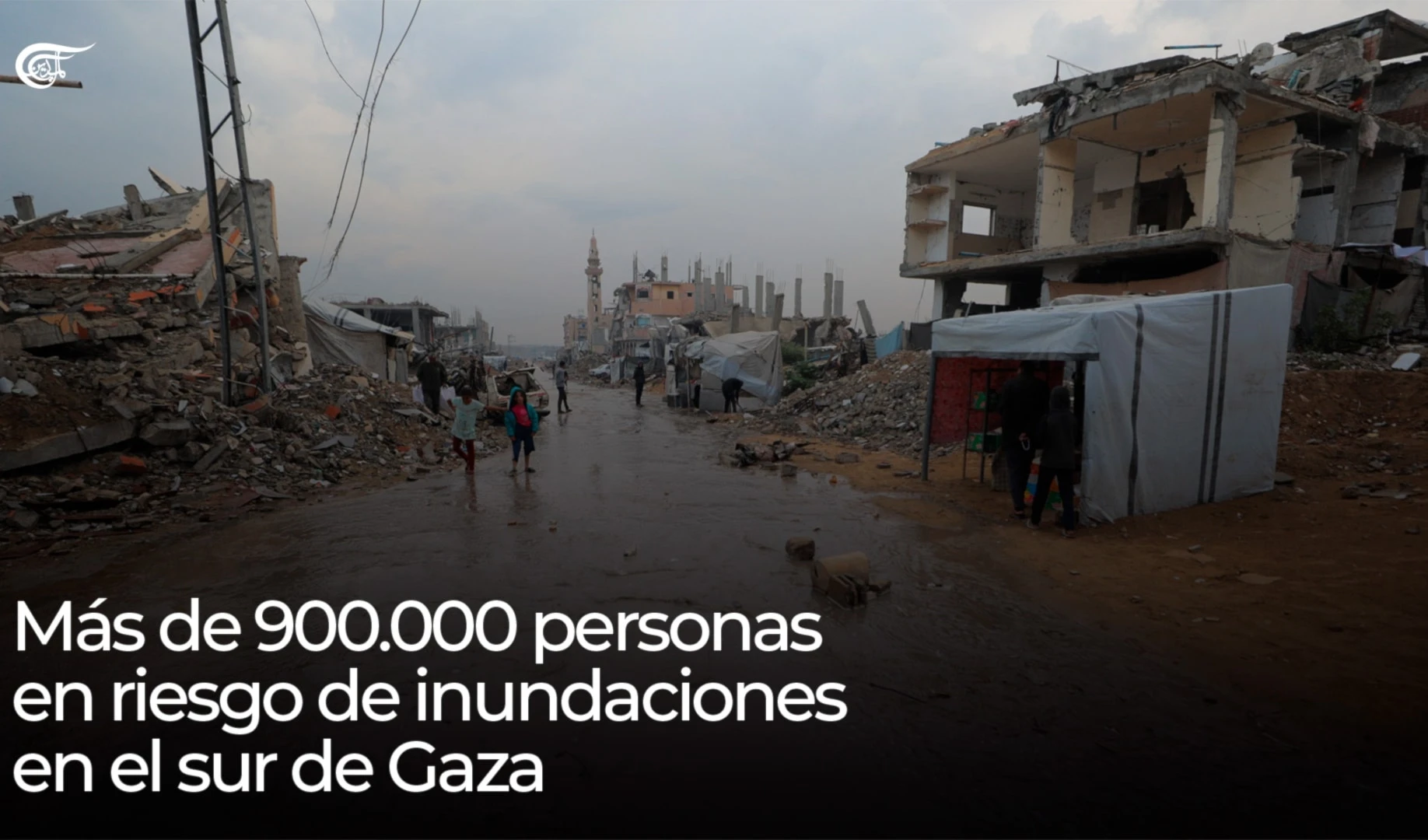 Más de 900.000 desplazados en riesgo de inundaciones en el sur de Gaza