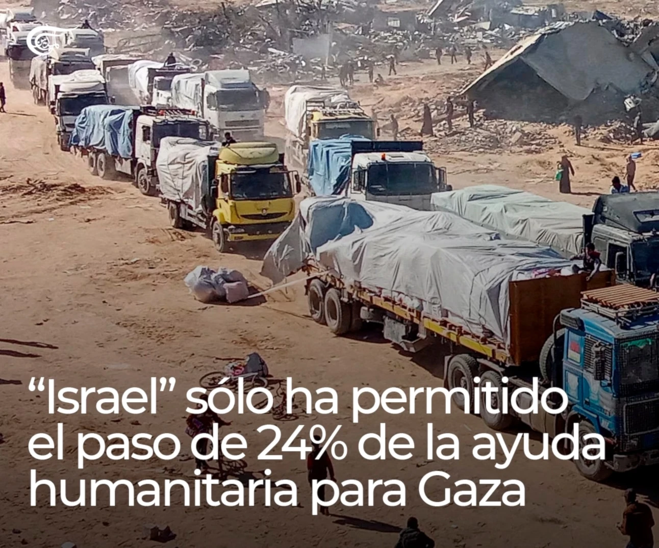 “Israel” sólo ha permitido el paso de 24% de la ayuda humanitaria para Gaza