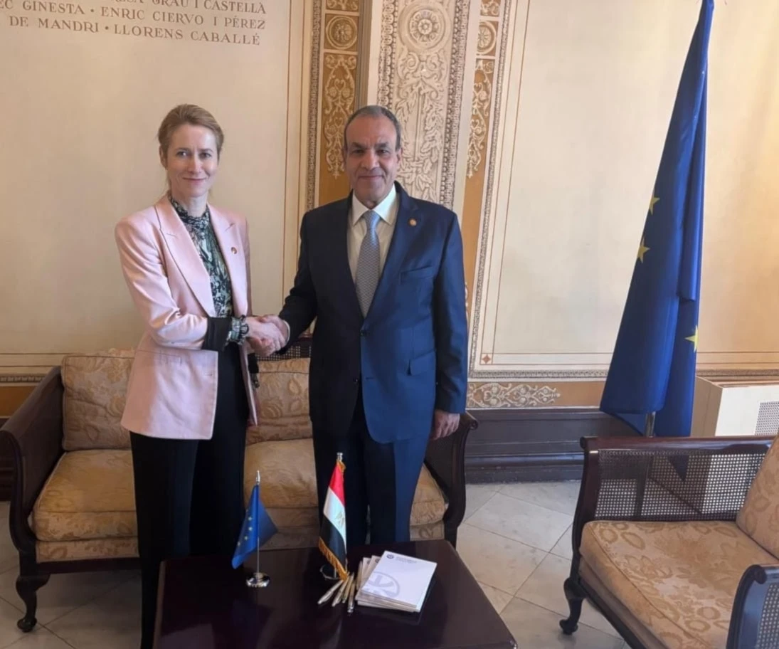 Encuentro entre el canciller egipcio Badr Abdellaty y la alta representante de la UE, Kaja Kallas.