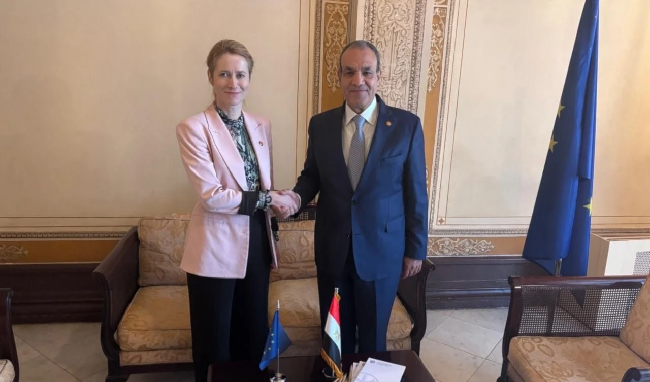 Encuentro entre el canciller egipcio Badr Abdellaty y la alta representante de la UE, Kaja Kallas.