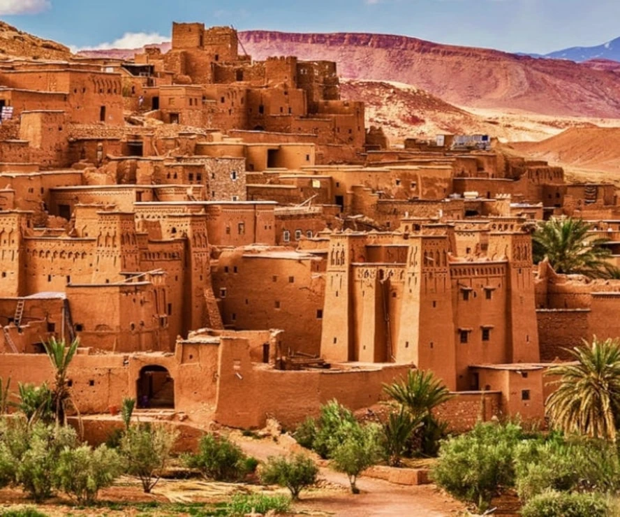 Castillos de arena y oasis en el norte de África