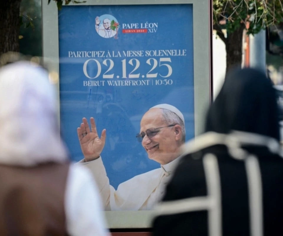 Beirut está lista para recibir mañana domingo al papa León XIV. (Foto: AFP)