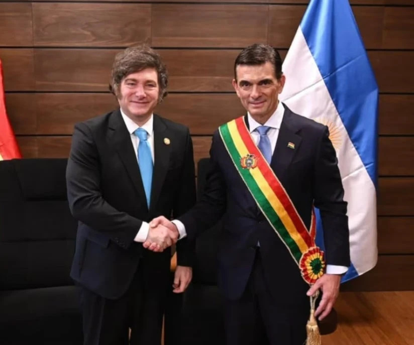 Después de otro viaje a EE.UU., Milei fue a La Paz para expresarle su apoyo al presidente electo.