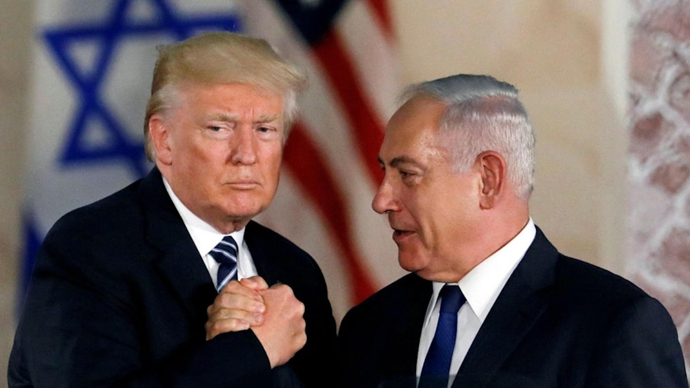El presidente de Estados Unidos, Donald Trump, y el primer ministro de la ocupación israelí, Benjamín Netanyahu.