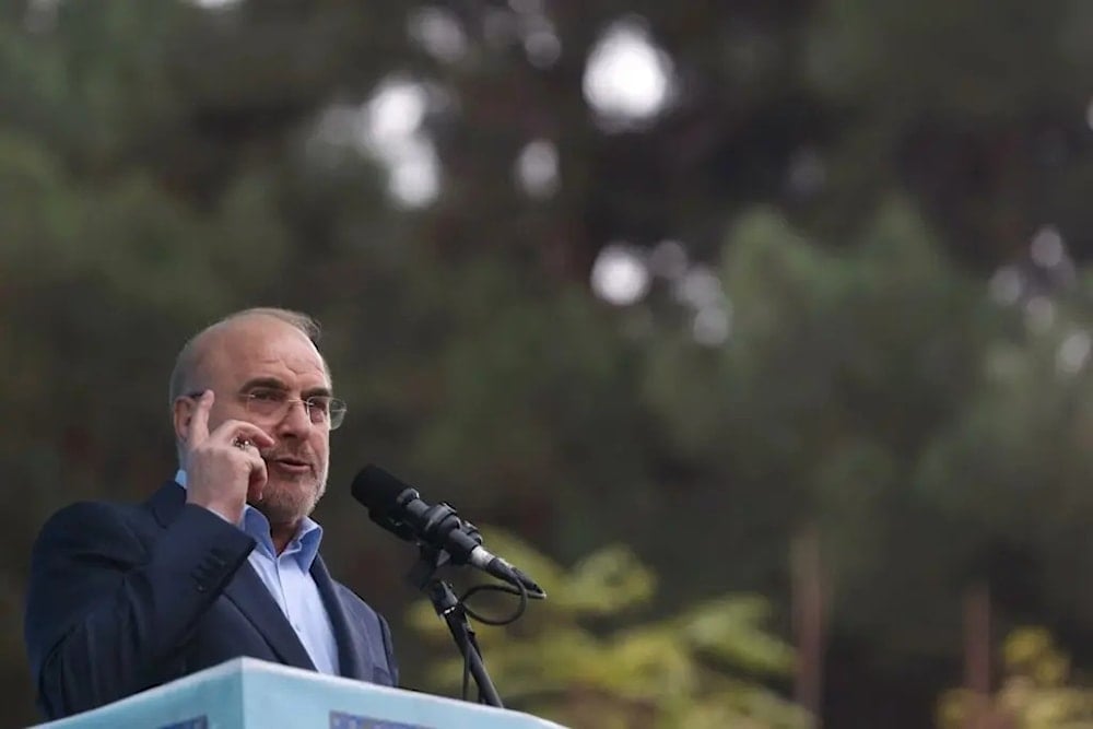 La asistencia de la delegación iraní, encabezada por el presidente del Parlamento, Mohammad Baqer Qalibaf, patentiza la postura de la nación ante la resistencia en la región. Foto: Al Jazeera.