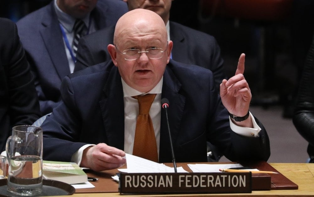 El representante permanente de Rusia ante las Naciones Unidas, Vasily Nebenzia.