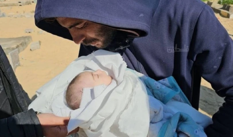 La recién nacida Sham Yousef al-Shambari falleció como consecuencia de la ola de frío extremo en Gaza. La recién nacida Sham Yousef al-Shambari falleció como consecuencia de la ola de frío extremo en Gaza.