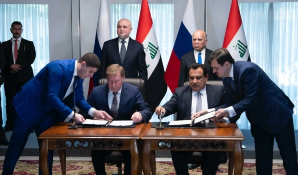 Firma de acuerdos durante la reunión de la Comisión Gubernamental rusa-iraquí de Cooperación Comercial, Económica, Científica y Técnica celebrada en Bagdad.